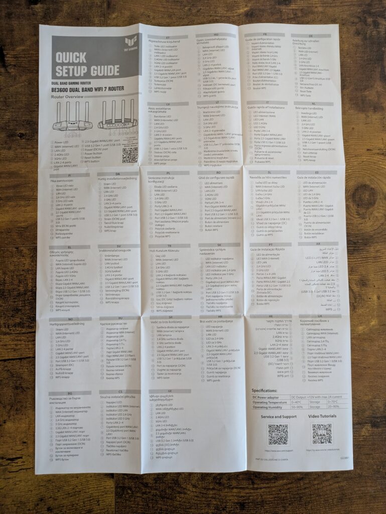 Kurzanleitung des ASUS TUF Gaming BE3600 Routers geöffnet (2)