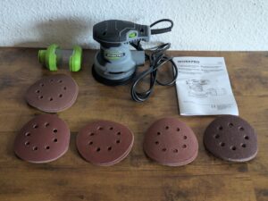 Lieferumfang des WORKPRO W125262 Exzenterschleifers