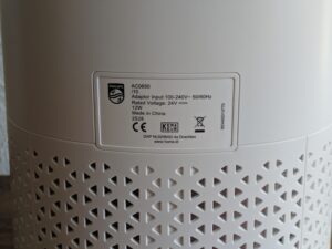 Philips 600i Luftreiniger von hinten in der Nahansicht