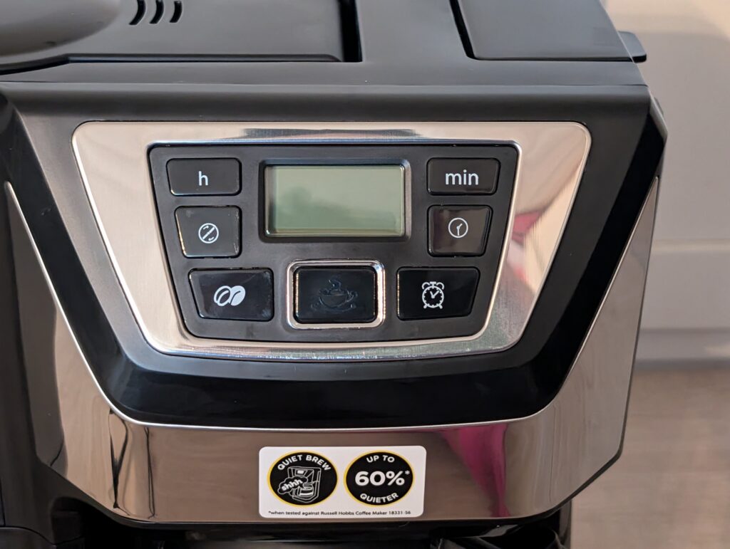 Russell Hobbs Victory Kaffeemaschine mit Mahlwerk Bedienelemente