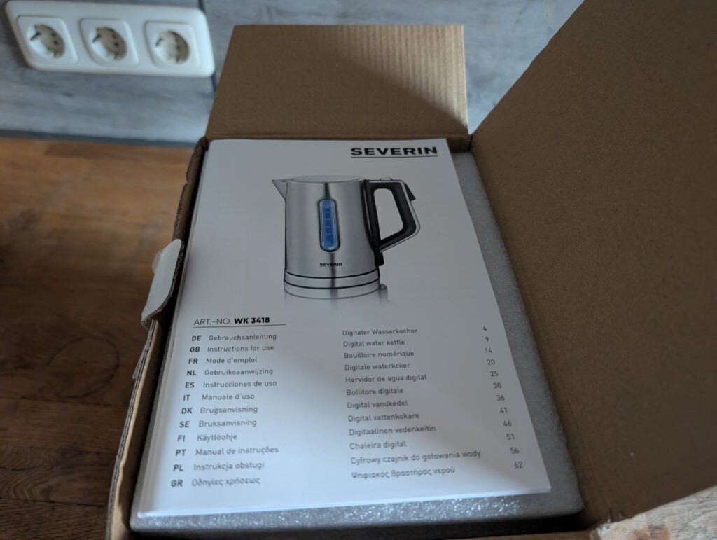 SEVERIN WK3418 Wasserkocher Verpackung geöffnet