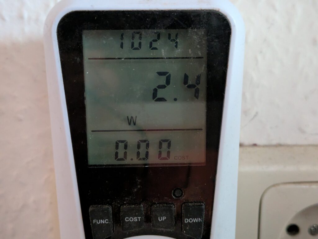 Stromverbrauch der COSLUS C20 Munddusche