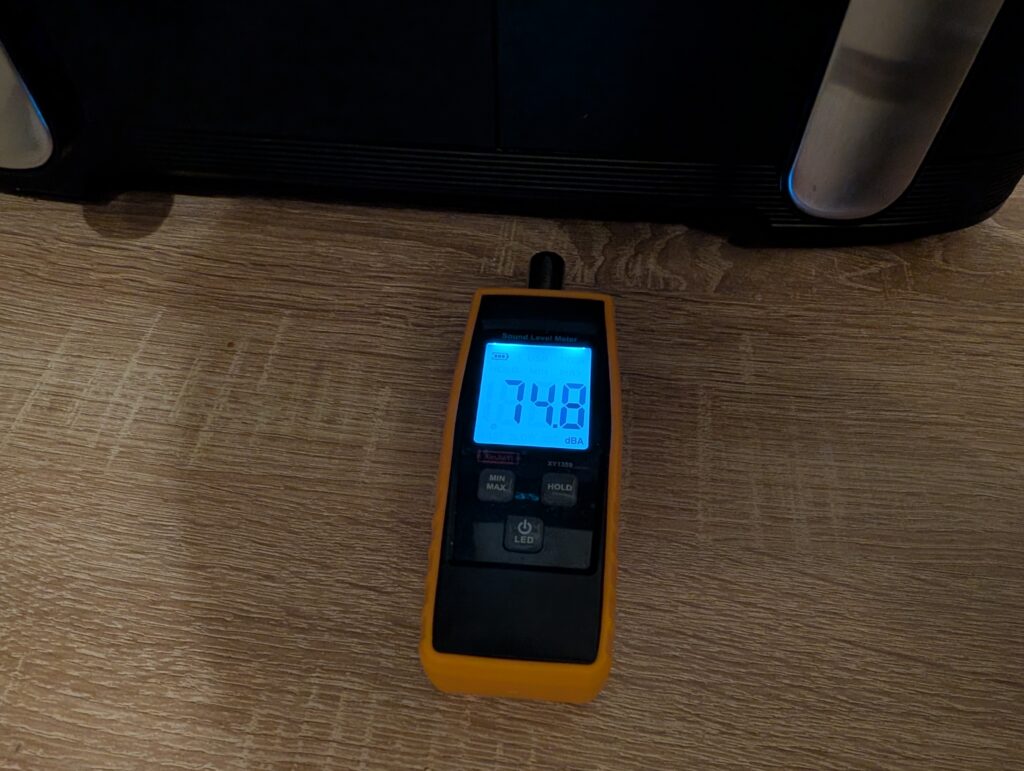 Tefal Dual Easy Fry XXL Heißluftfritteuse Betriebslautstärke