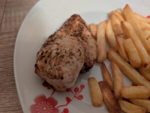 Tefal Dual Easy Fry XXL Heißluftfritteuse Hähnchen gegart