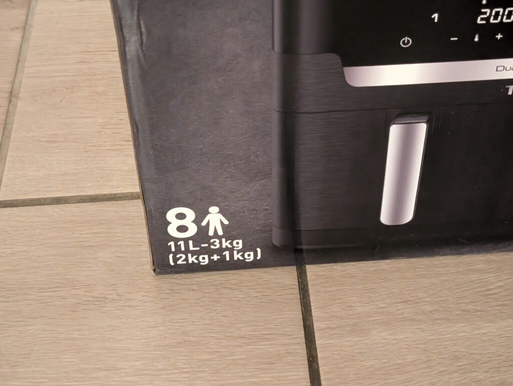 Tefal Dual Easy Fry XXL Heißluftfritteuse Karton Detail