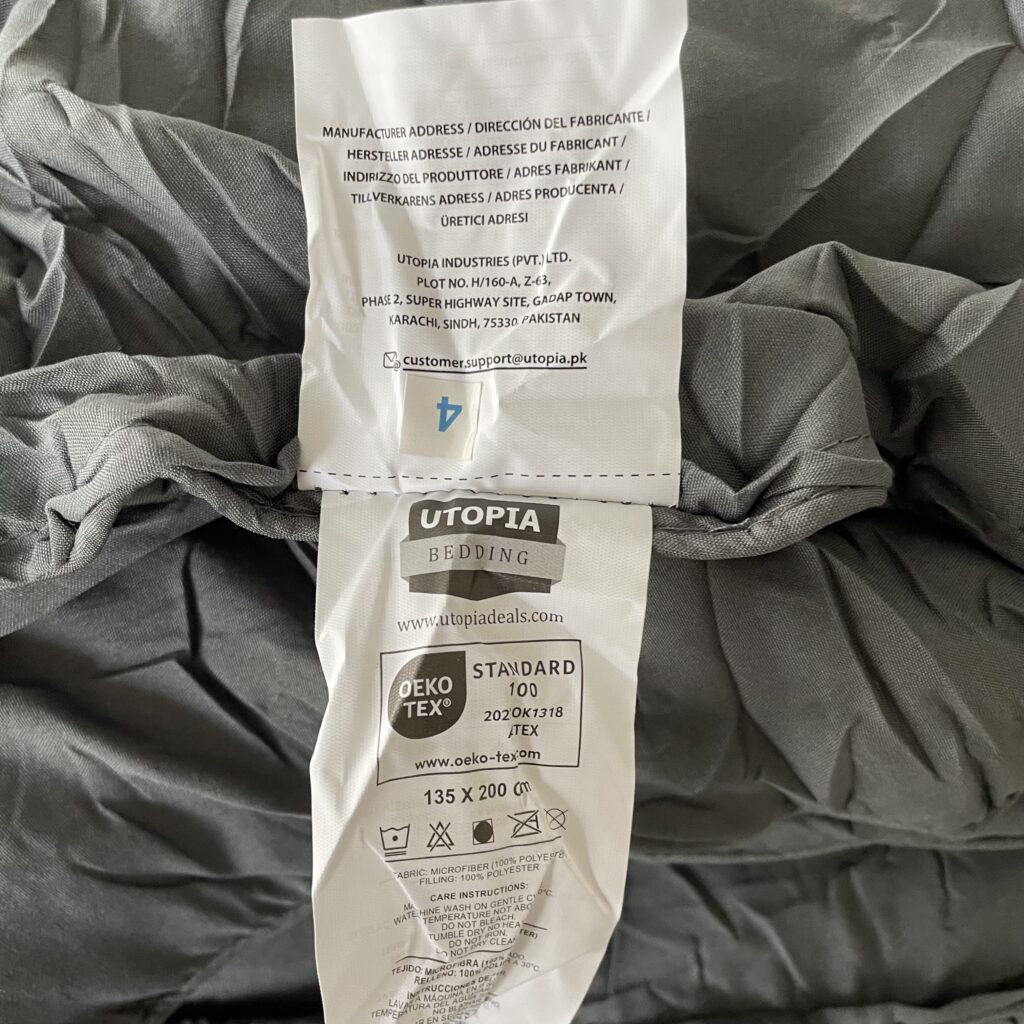 Utopia Bedding Ganzjahresdecke Pflegehinweise