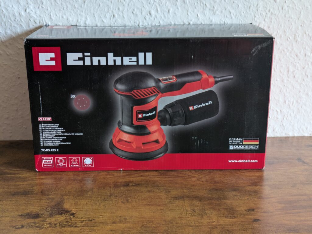 Verpackung des Einhell TC-RS 425 E Exzenterschleifers
