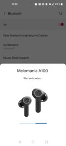 Cambridge Audio Melomania A100 In-Ear-Bluetooth-Kopfhörer App Verbindung