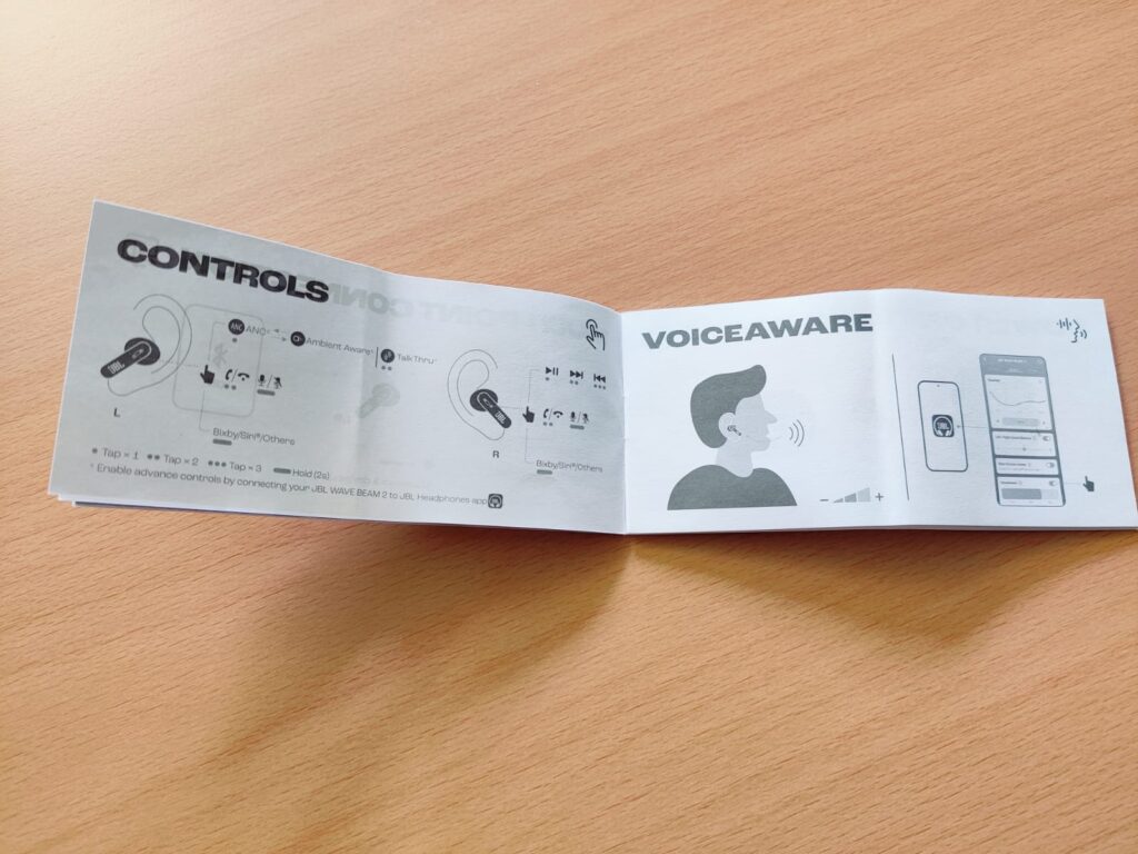 JBL Wave Beam 2 In-Ear-Kopfhörer Schnellstartanleitung innen