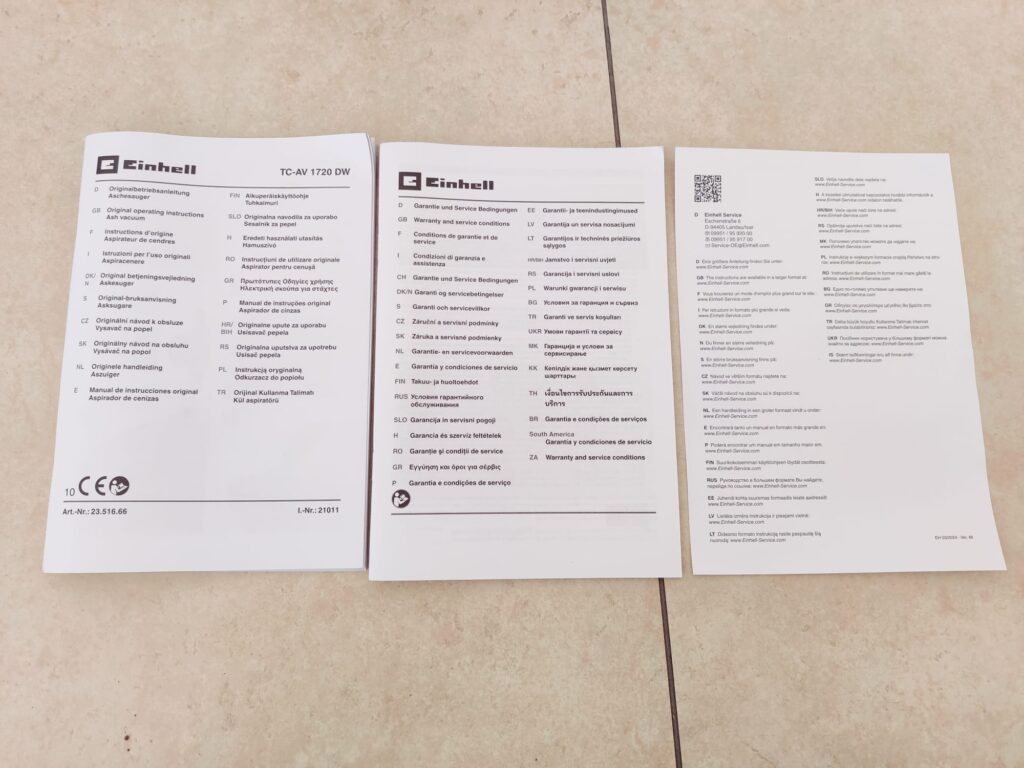 Einhell TC-AV 1720 DW Aschesauger Anleitungen