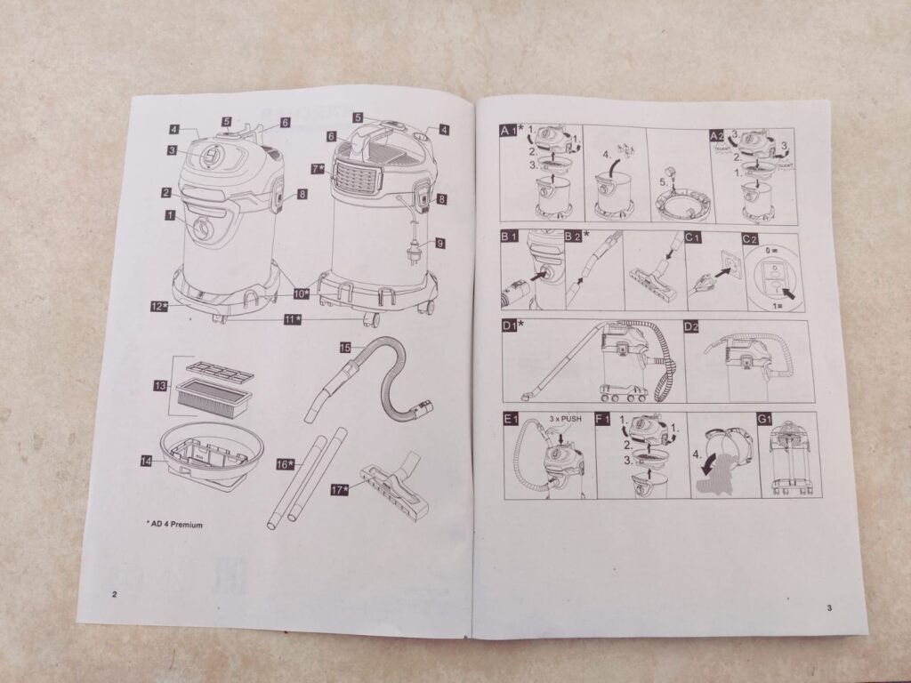 Kärcher AD 4 Premium Aschesauger Bedienungsanleitung innen