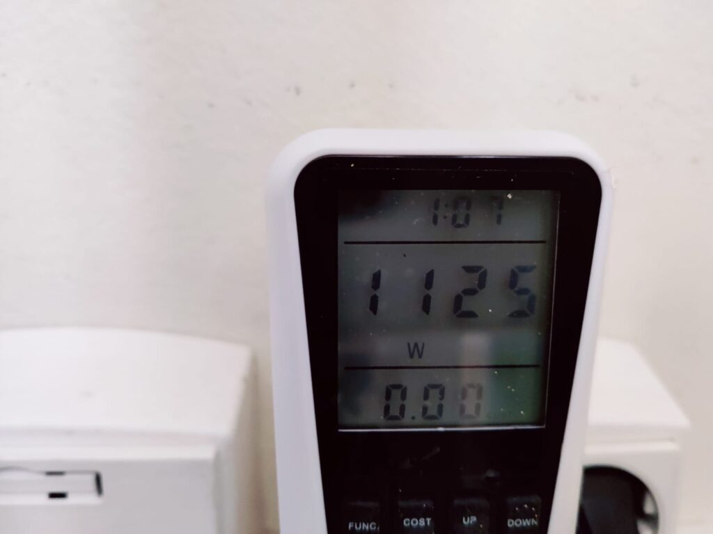 VANPORE BJ1811 Aschesauger Stromverbrauch im Betrieb