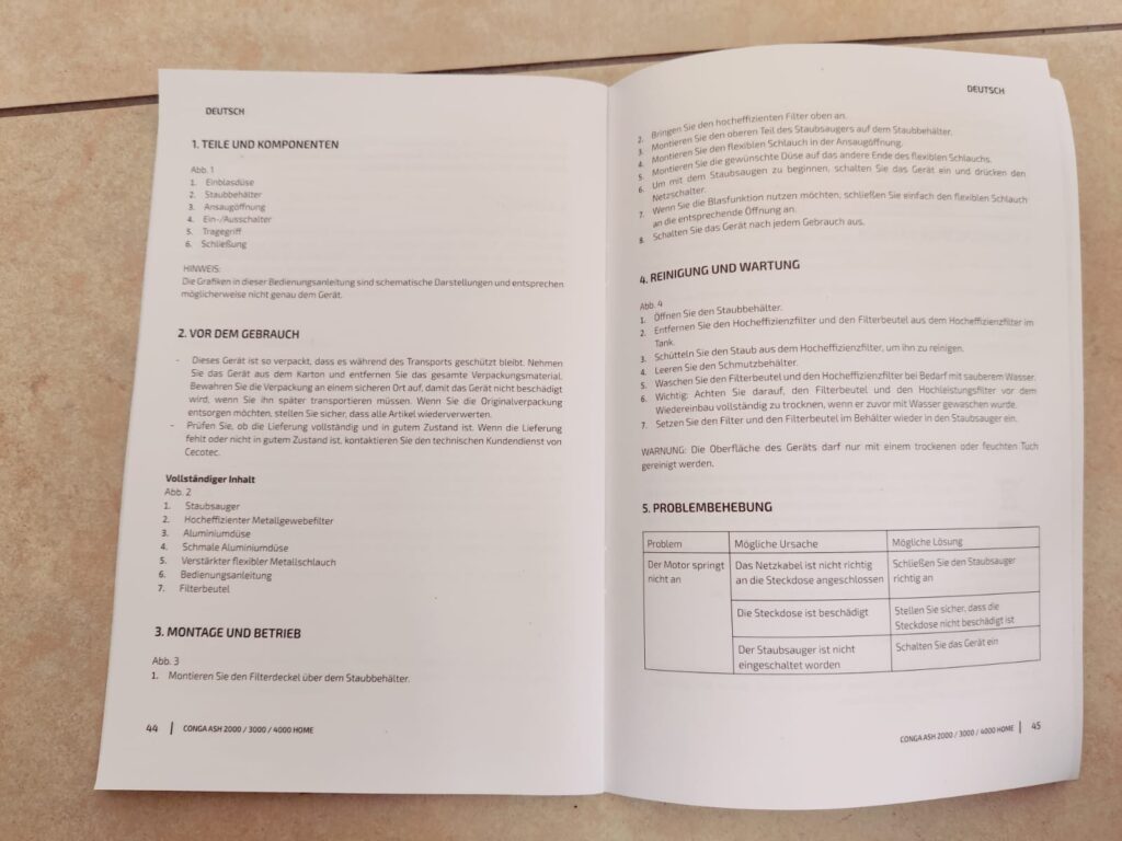 Cecotec Conga Ash 4000 Home Aschesauger Bedienungsanleitung innen