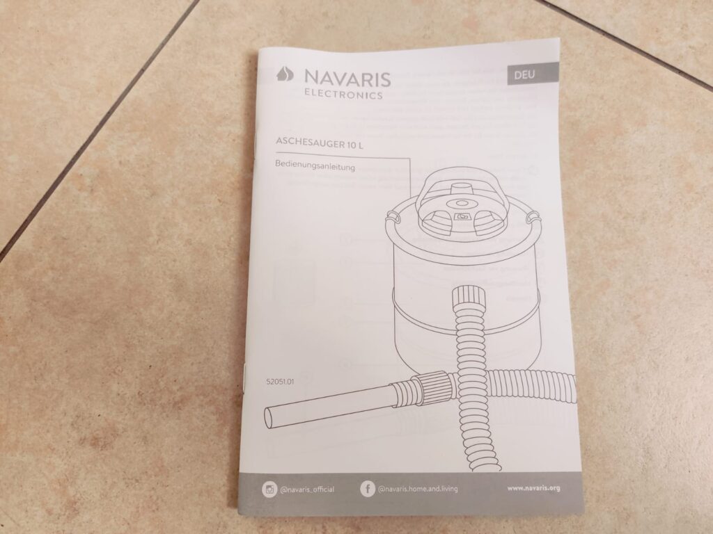 Navaris Aschesauger Bedienungsanleitung