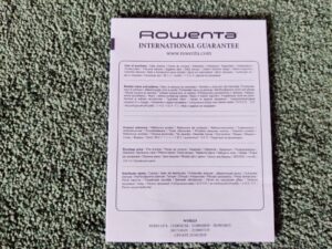 Rowenta X-Clean 10 GZ7540WO Nass-Trockensauger Garantiedokument