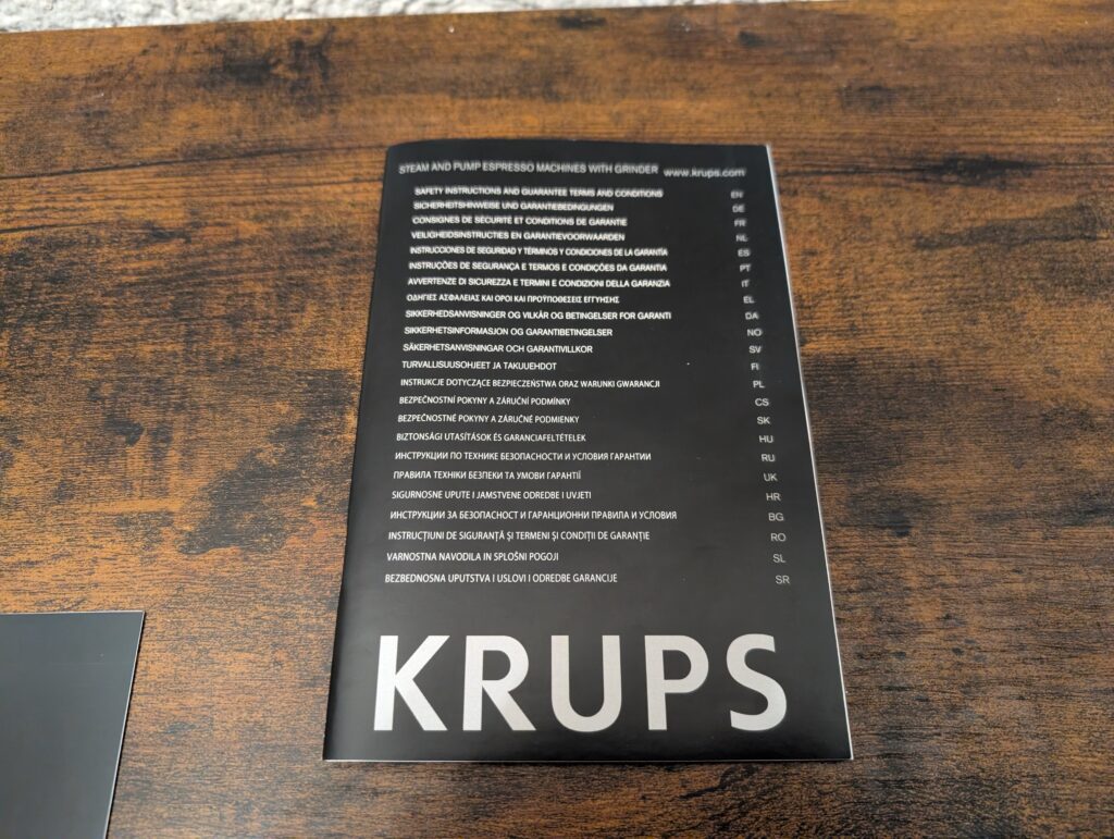 Anleitung der Krups Precision XP801T Siebträgermaschine