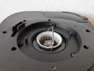 Krups KM8328 Grind Aroma Kaffeemaschine mit Mahlwerk Ansicht Mahlwerk mit Griff