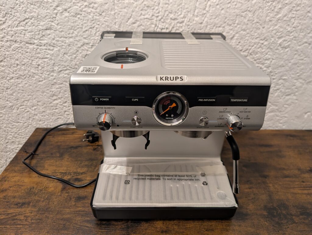 Krups Precision XP801T Siebträgermaschine von vorne