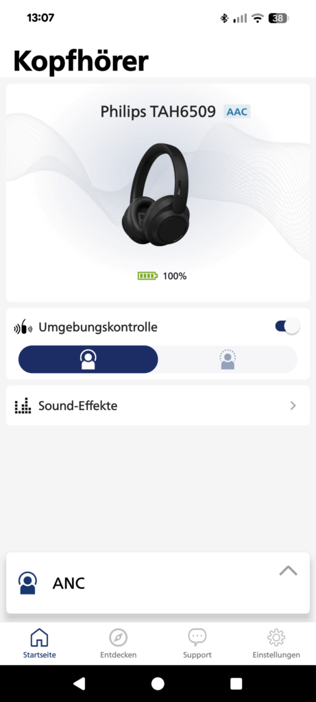 PHILIPS TAH6509BK00 Noise Cancelling Kopfhörer App 7