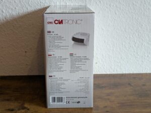 Verpackung des Clatronic HL3838 Heizlüfters von rechts