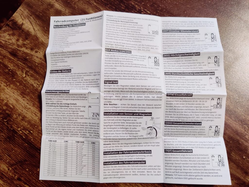 SPGOOD YS-858 Fahrradcomputer Anleitung