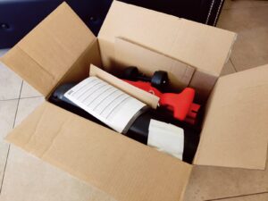 Scheppach BLV3000E Laubsauger Verpackung offen