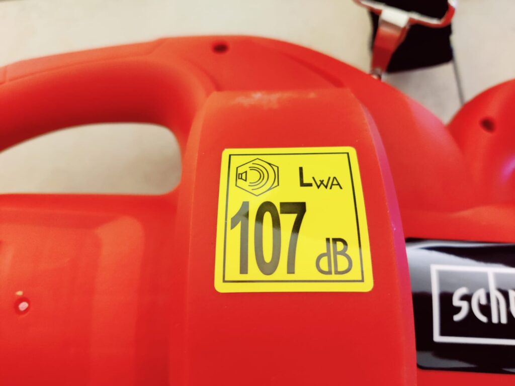 Scheppach BLV3000E Laubsauger Lautstärkewarnung