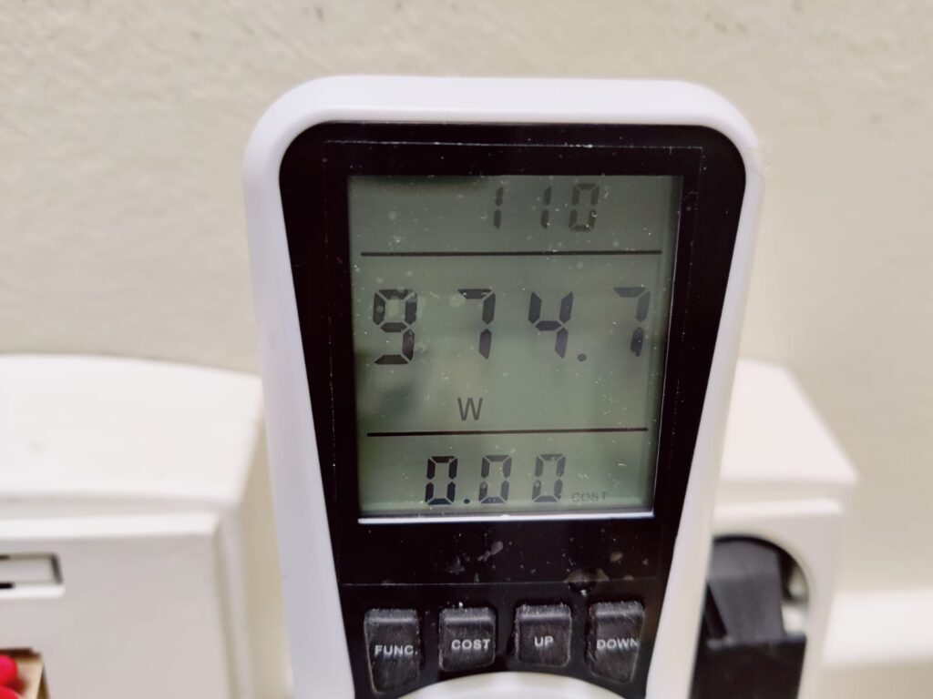 Scheppach BLV3000E Laubsauger Stromverbrauch auf höchster Stufe