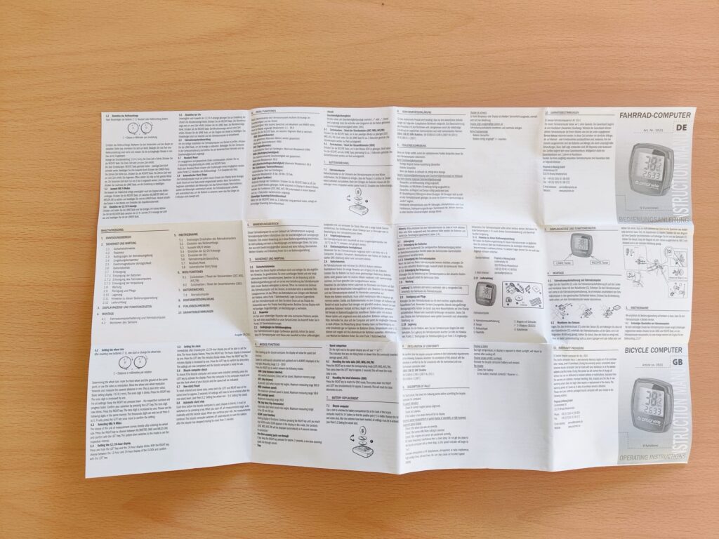 Prophete 0531 Fahrradcomputer Anleitung offen