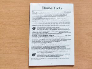 Russell Hobbs 26280-56 Raclette Garantiedokument