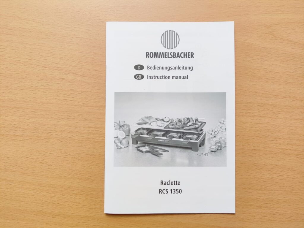 Rommelsbacher RCS 1350 Raclette Bedienungsanleitung