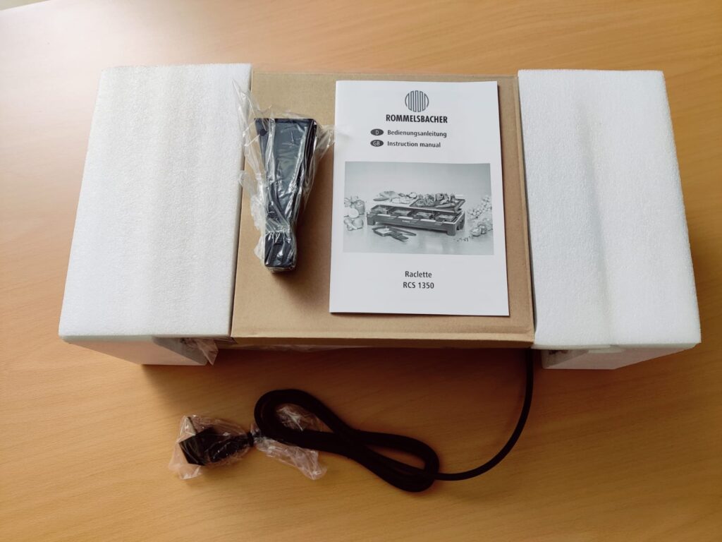 Rommelsbacher RCS 1350 Raclette verpackt von oben