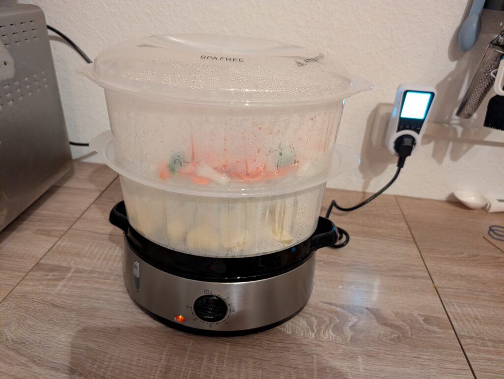 Aigostar-Dampfgarer mit zwei Garbehältern