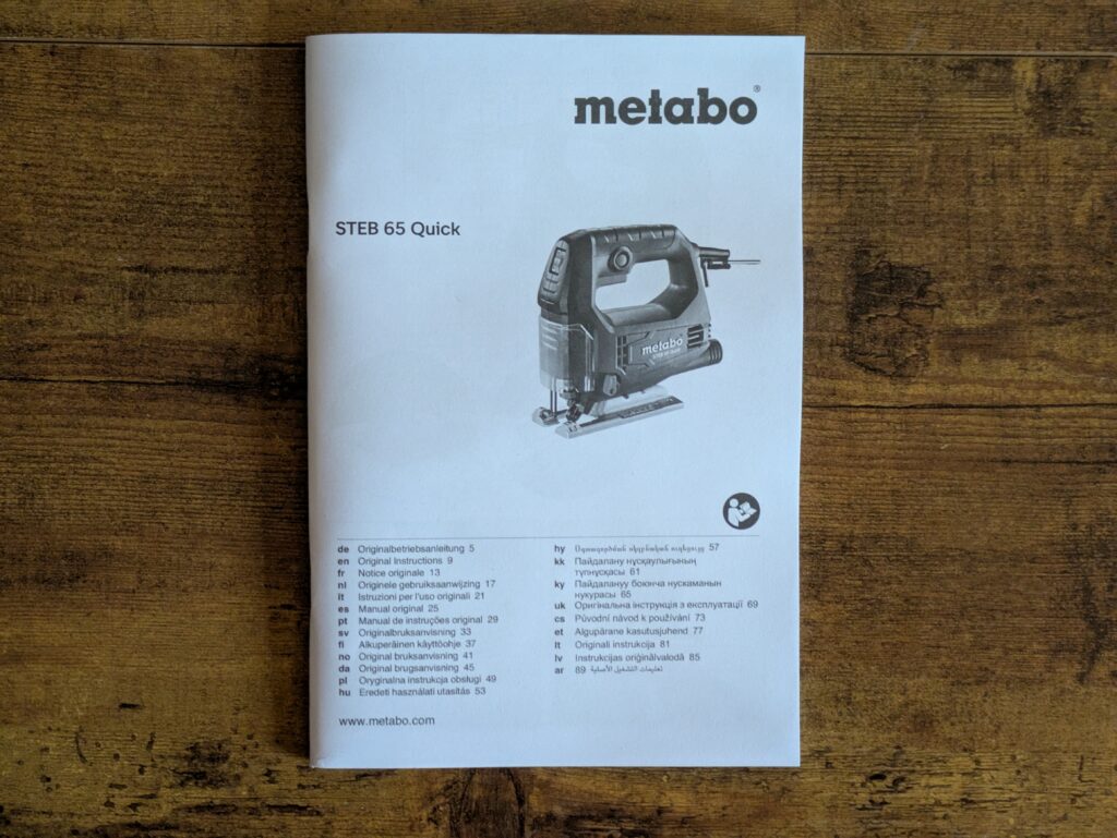 Anleitung der Metabo STEB 65 Quick Stichsäge