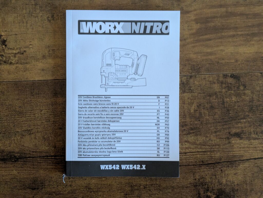 Anleitung der WORX Nitro WX542 Stichsäge