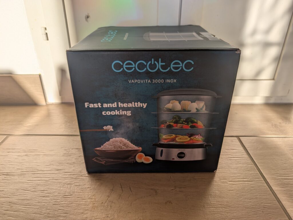Cecotec Vapovita 3000 Inox Dampfgarer Verpackung von vorn