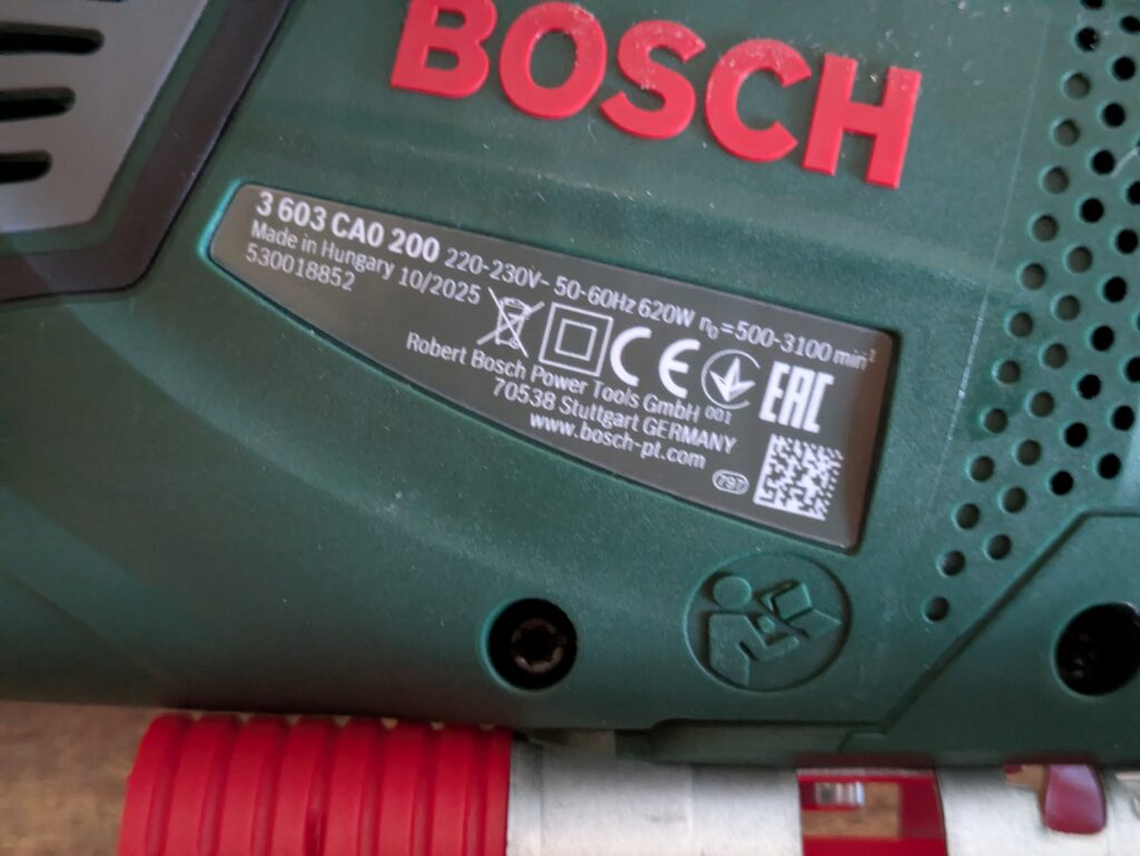 Label der Bosch PST 900 PEL Stichsäge