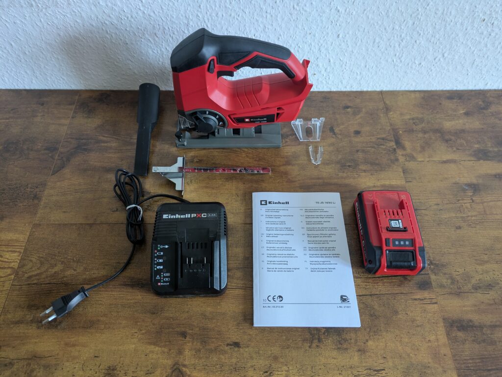 Lieferumfang der Einhell TE-JS 1880 Li – Solo Stichsäge