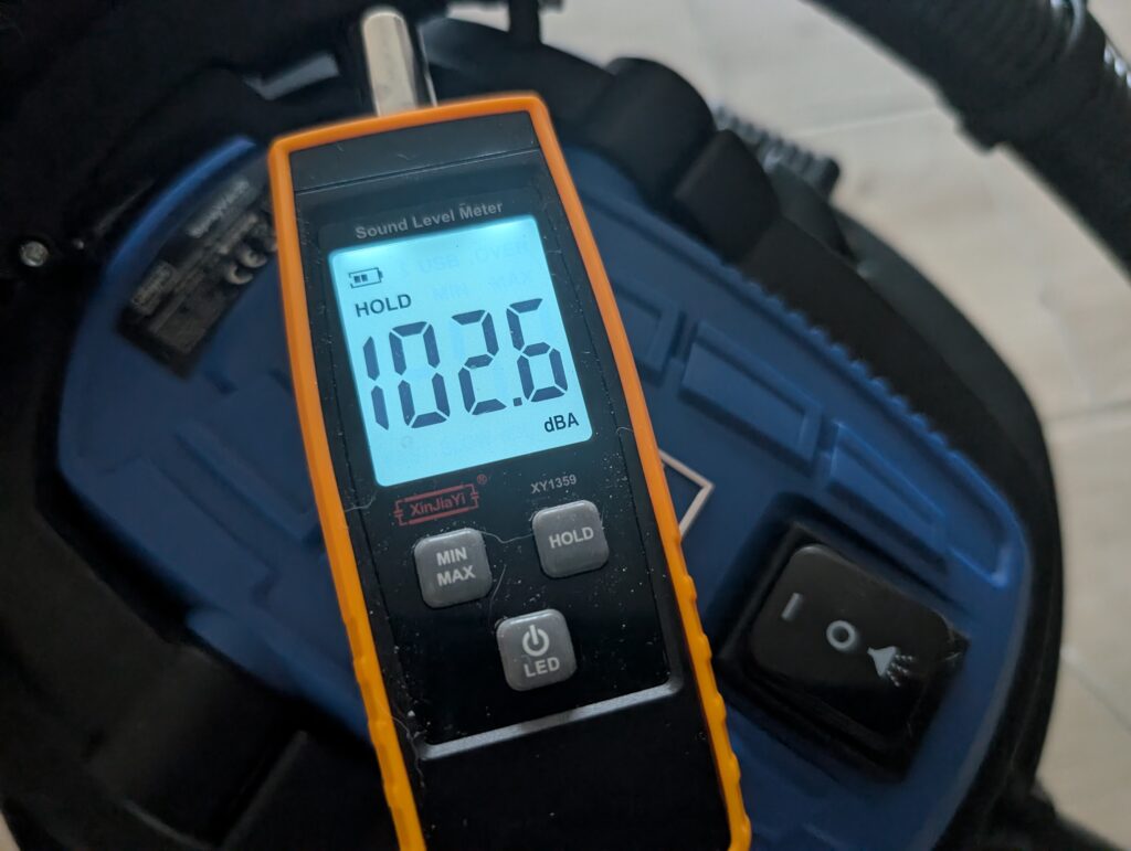 Scheppach SprayVac20 Waschsauger Lautstärke am Gerät