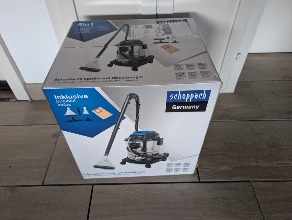 Scheppach SprayVac20 Waschsauger Verpackung