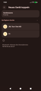 JBL Tour One M3 Noise-Cancelling-Kopfhörer App Screenshot