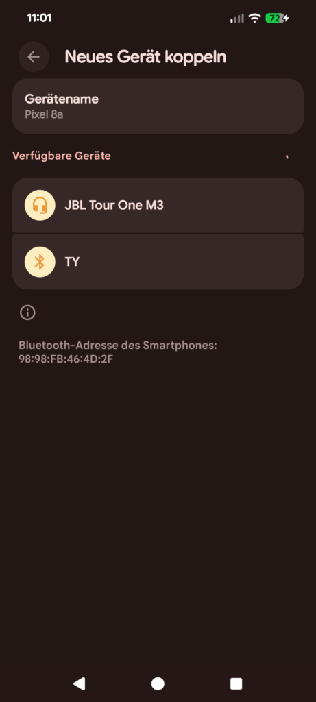 JBL Tour One M3 Noise-Cancelling-Kopfhörer App Screenshot