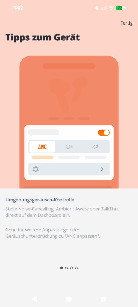 JBL Tour One M3 Noise-Cancelling-Kopfhörer App Screenshot