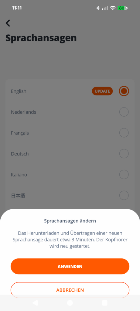 JBL Tour One M3 Noise-Cancelling-Kopfhörer App Screenshot