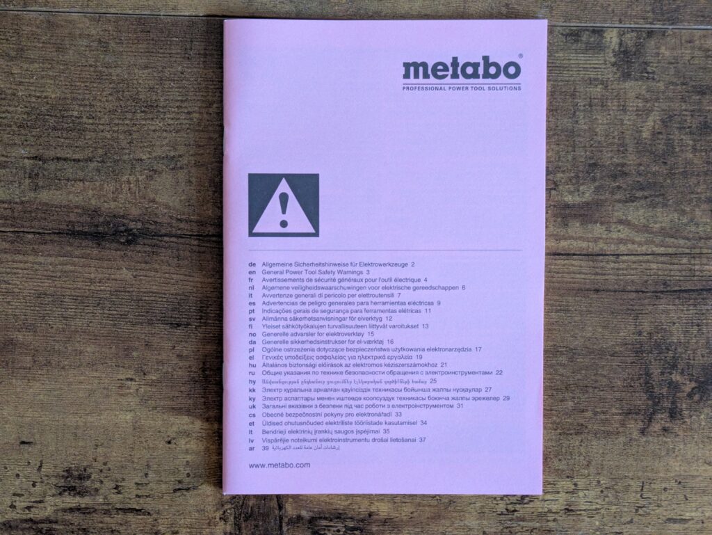 Sicherheitshinweise der Metabo STEB 65 Quick Stichsäge