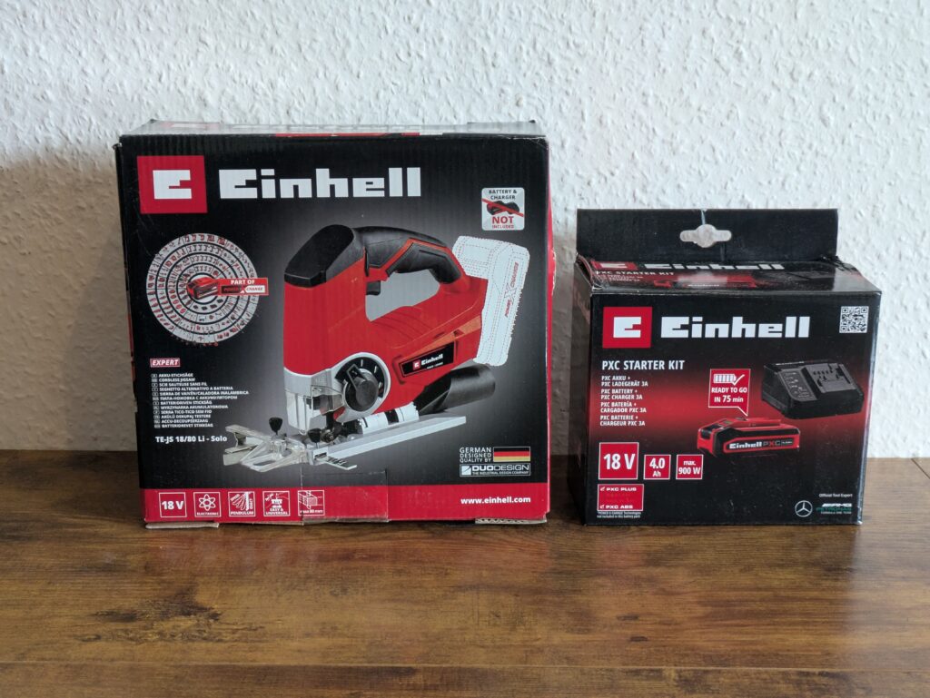 Verpackung der Einhell TE-JS 1880 Li – Solo Stichsäge