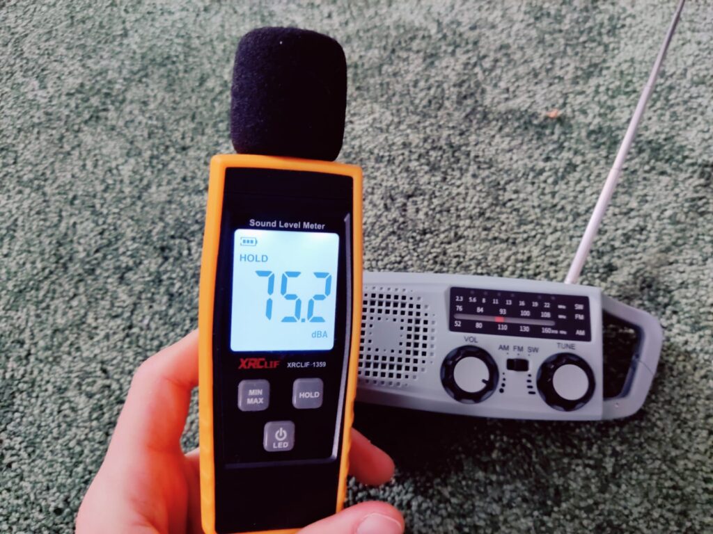 Gemmac XLN-383SW Kurbelradio Lautstärke auf niedrigster Stufe