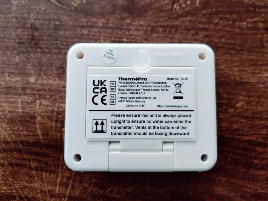 ThermoPro TP65 Hygrometer Sensor Rückseite