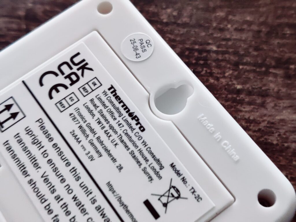 ThermoPro TP65 Hygrometer Sensor Wandmontage
