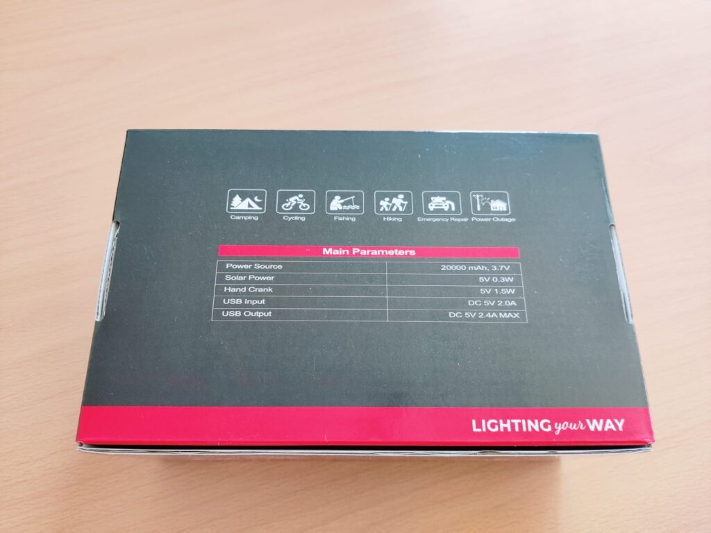 Fuqiduo XSY330 Kurbelradio Verpackung Rückseite